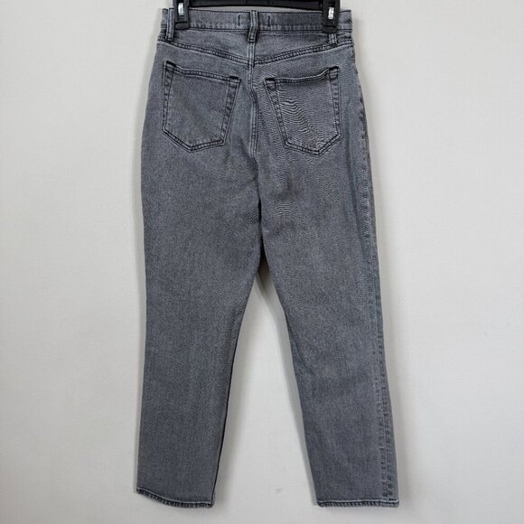 Abercrombie & Fitch Curve Love Ankle Straight High Rise Jeans Women's 4L Black - Picture 6 of 11